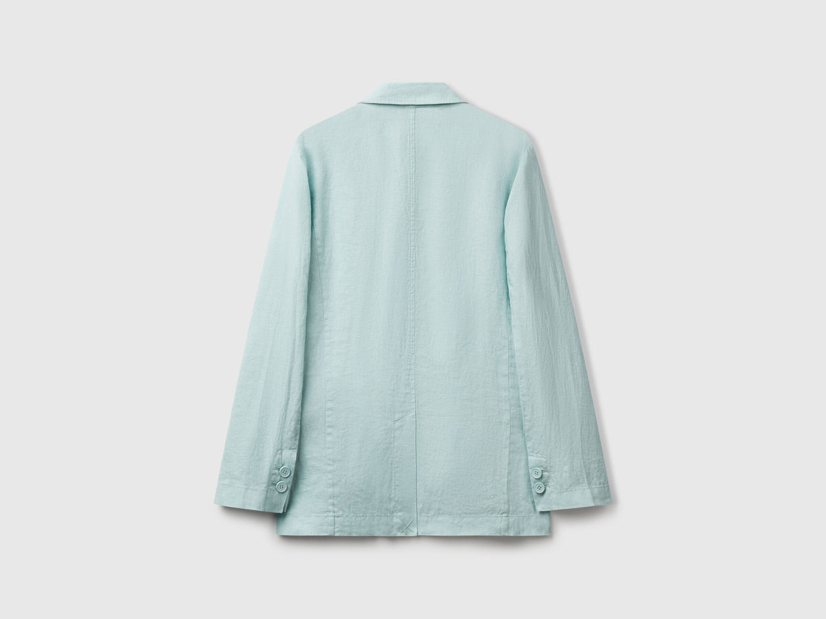 Benetton Blazer In Pure Linen