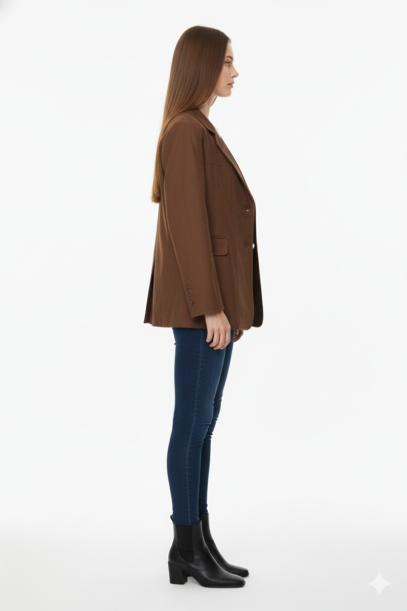 BSB Suede look blazer front button fastening