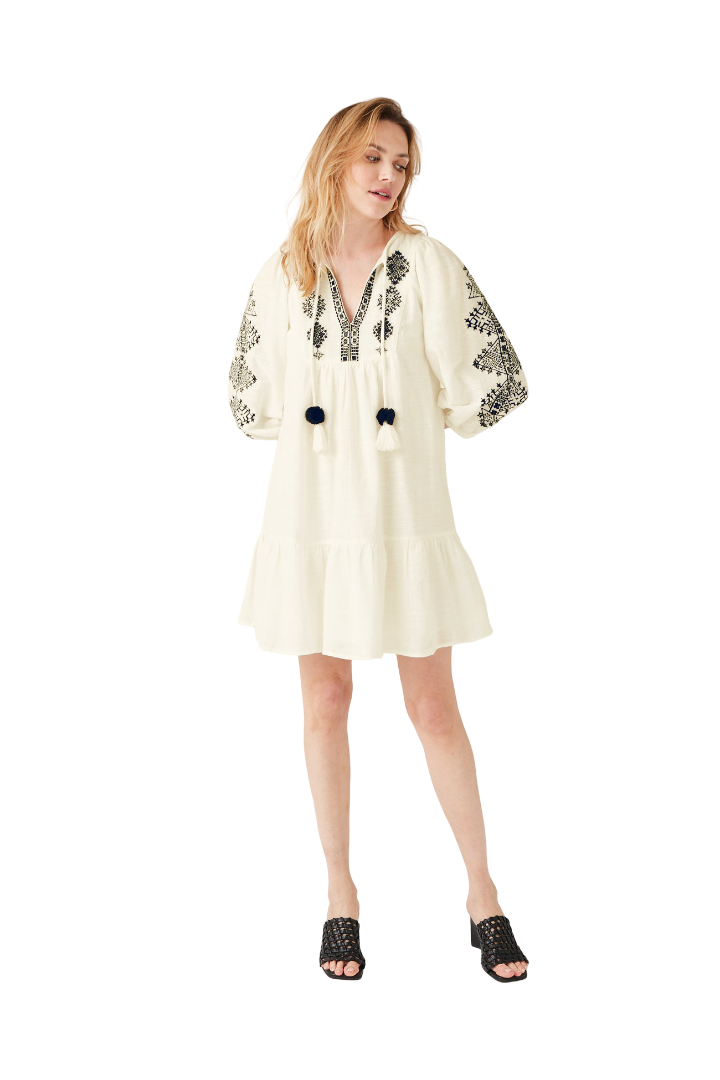 Promod Embroidered Babydoll Dress