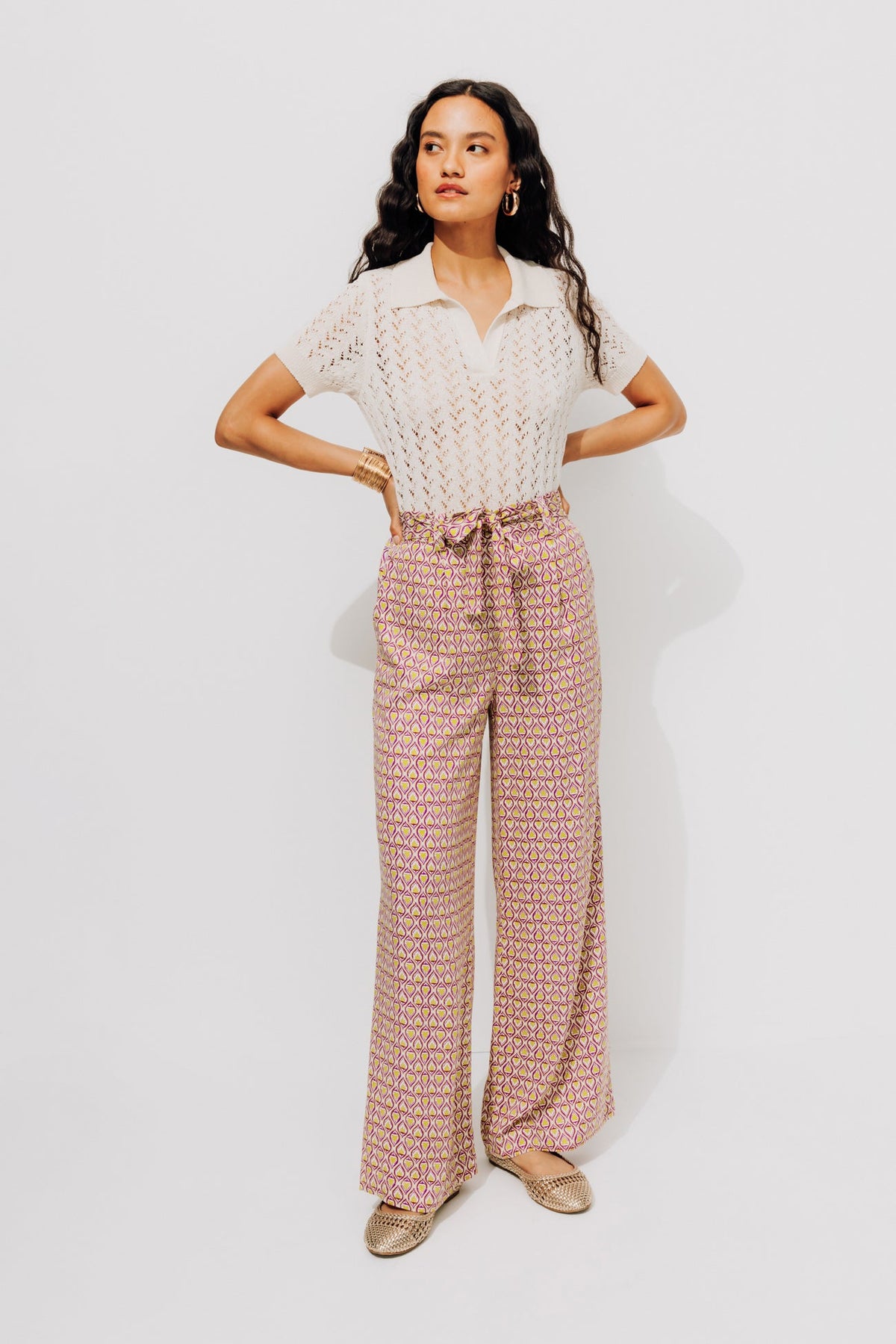 Promod High-Waist Wideleg Trousers