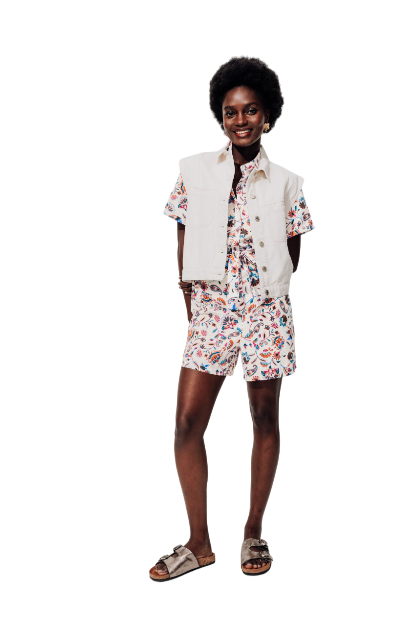 Promod Patterned Shorts Jumpsuit