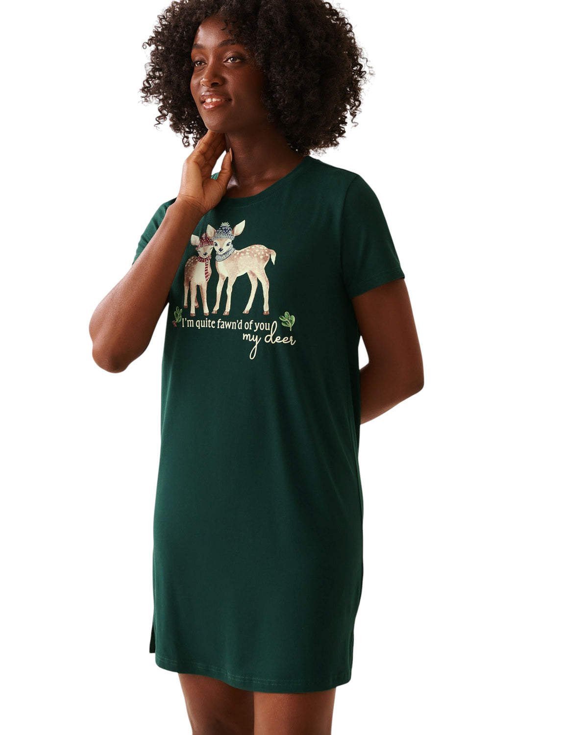 La Vie En Rose Deer Print Super Soft Sleepshirt