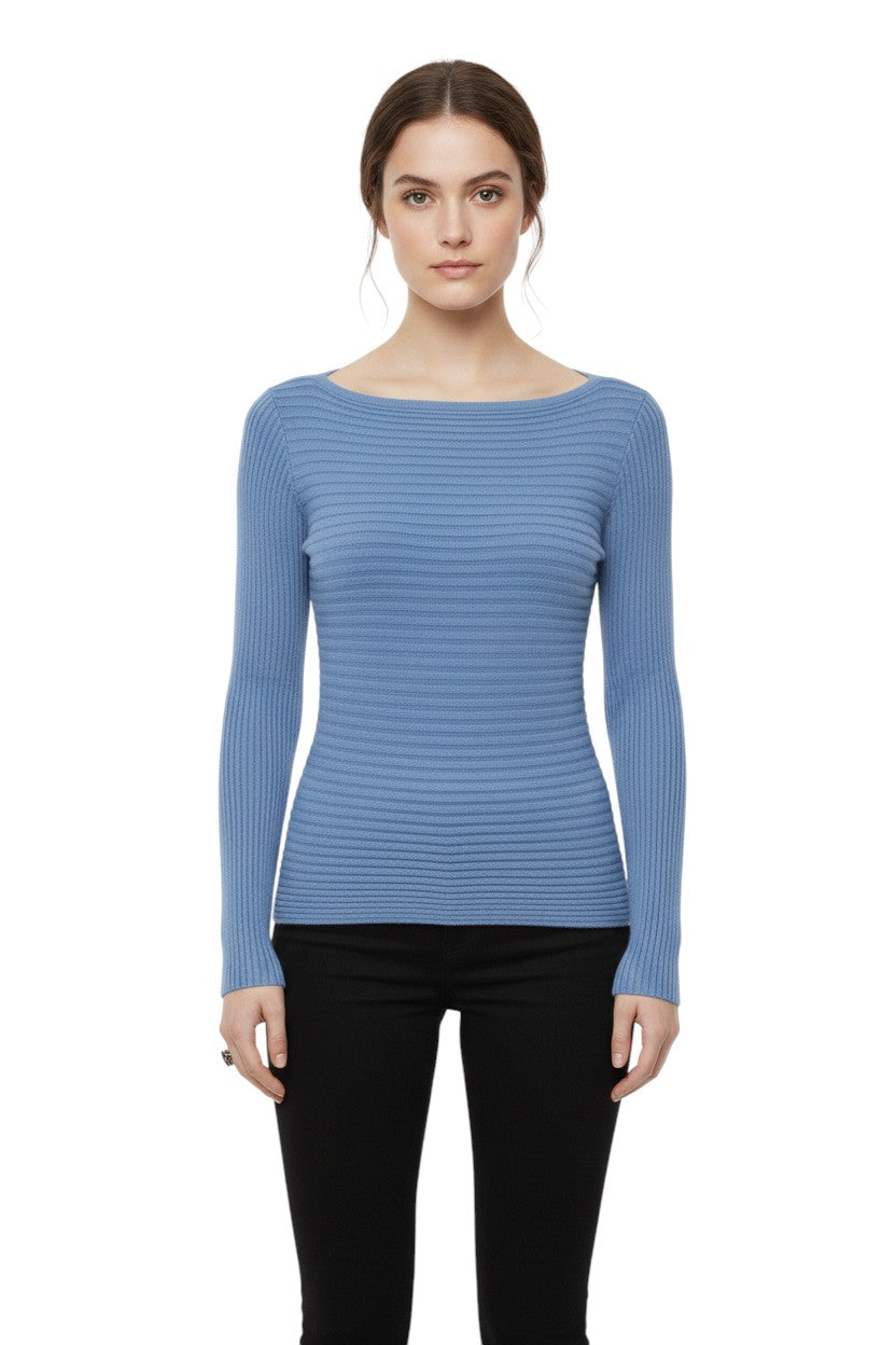BSB Long sleeves blouse with smile neckline