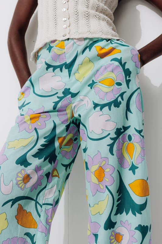 Promod Wide Leg Patterned Trousers