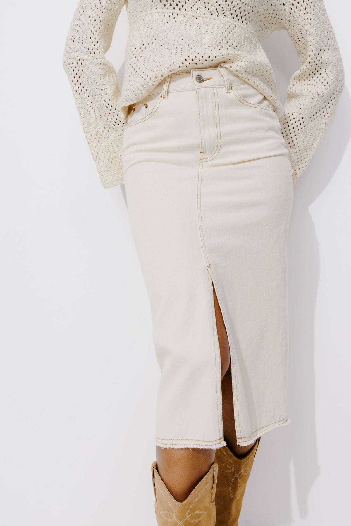 Promod Midi Canvas Skirt