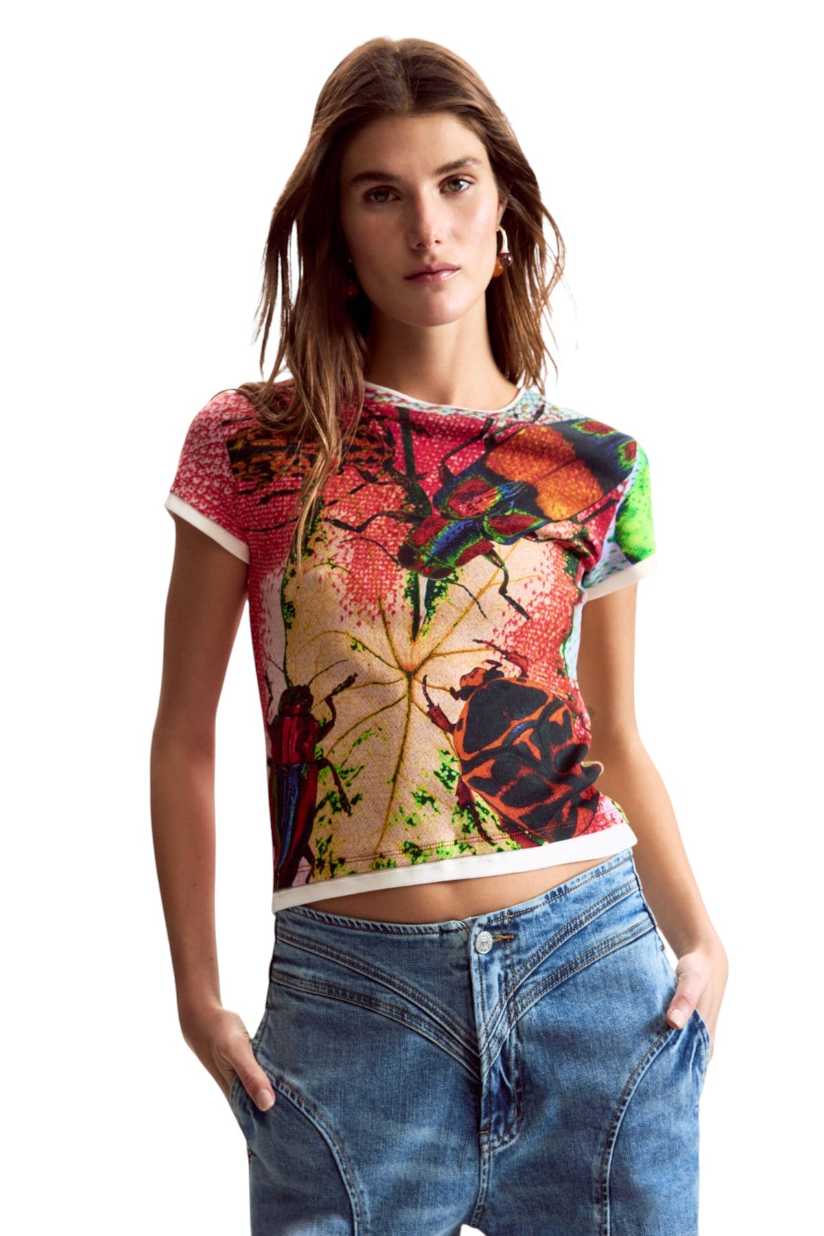 Desigual Short-sleeved T-shirt made from recycled cotton and printed