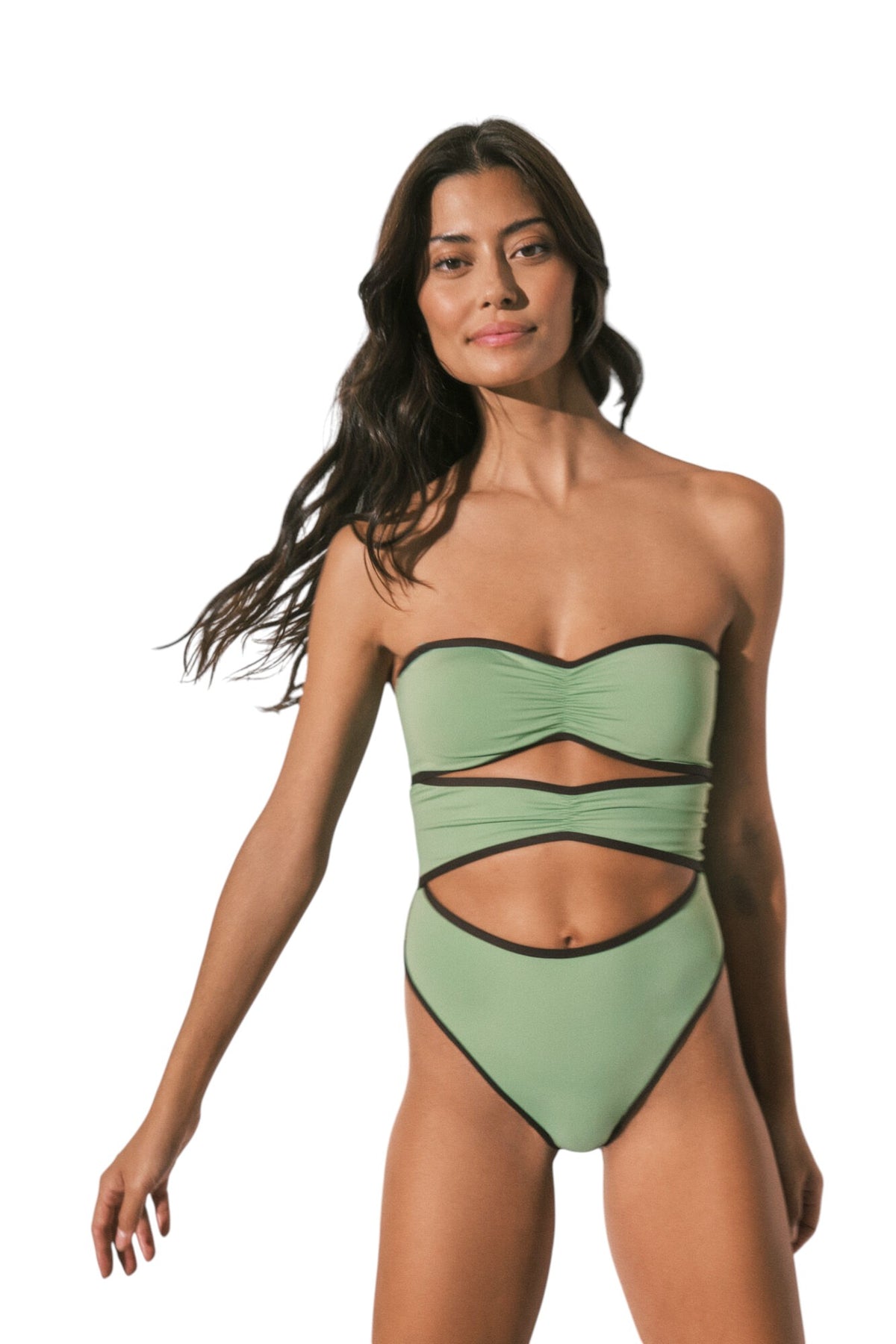 Women Secret bandeau front slits swimwear