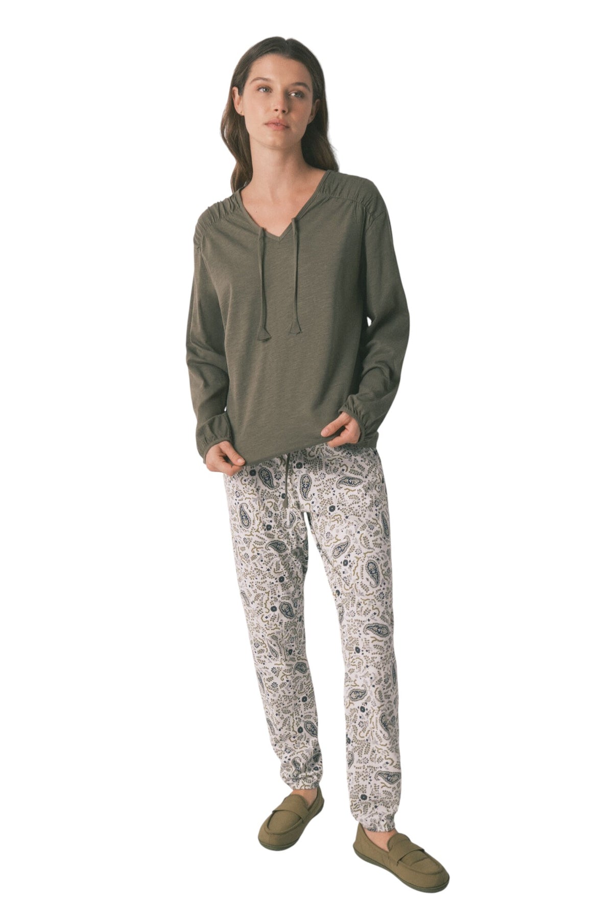 Women Secret long-sleeved cotton t-shirt with gathers
