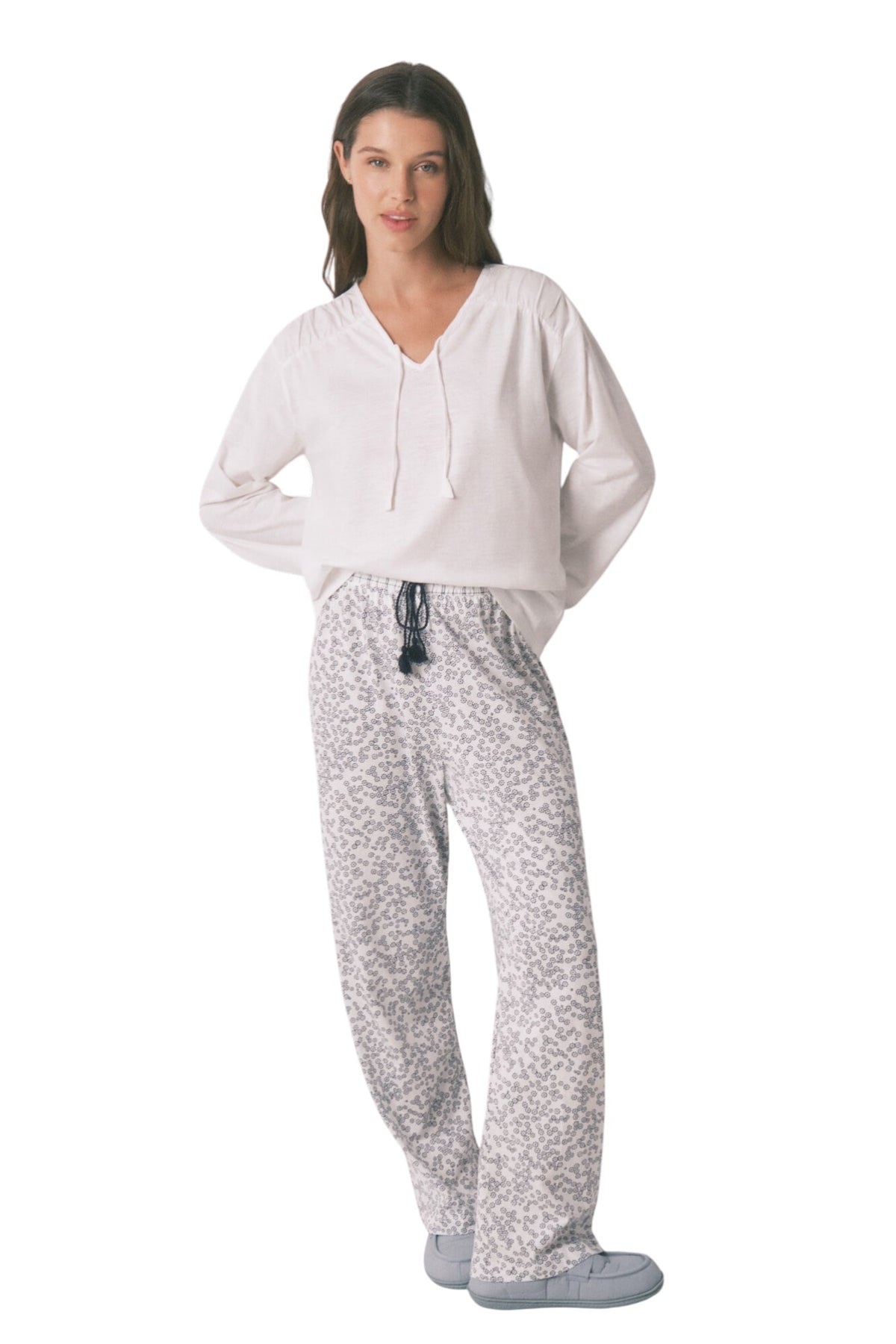 Women Secret long-sleeved cotton t-shirt with gathers
