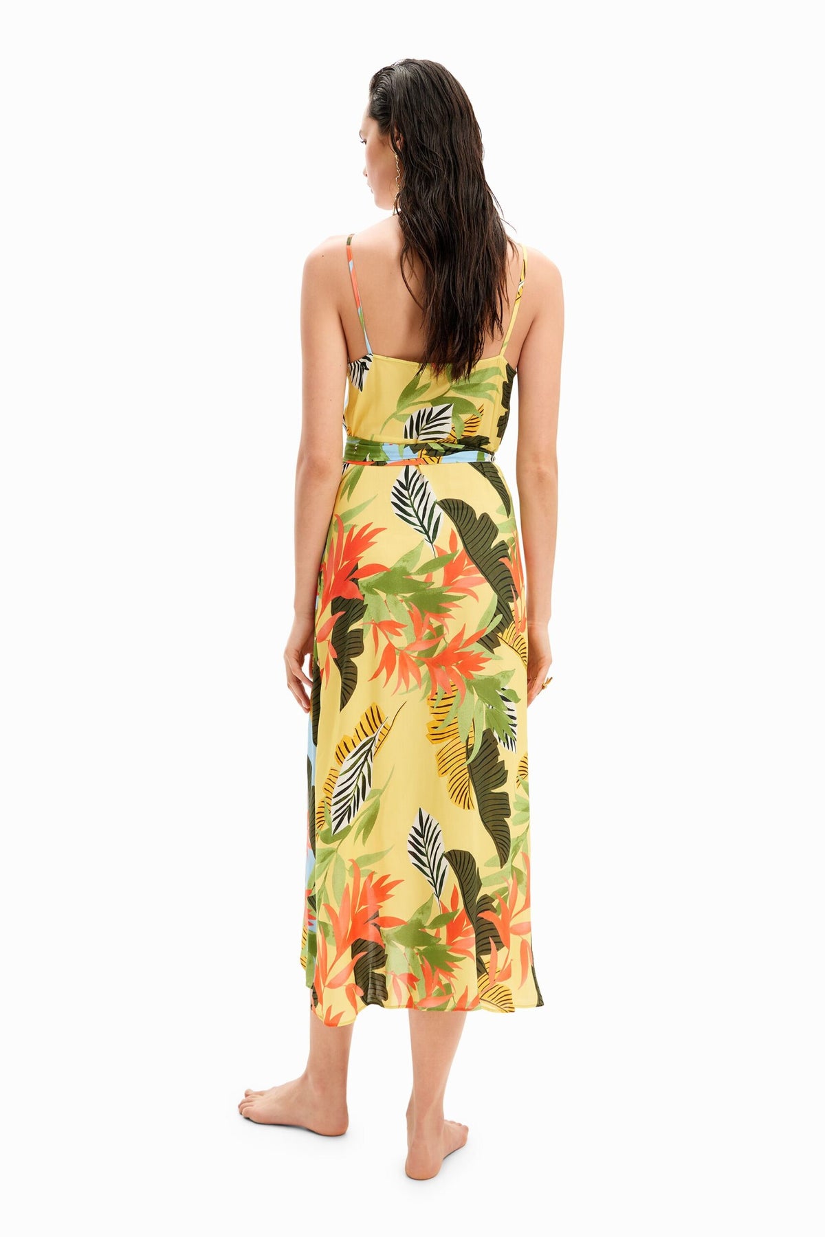 Desigual Tropical Wrap Midi Dress