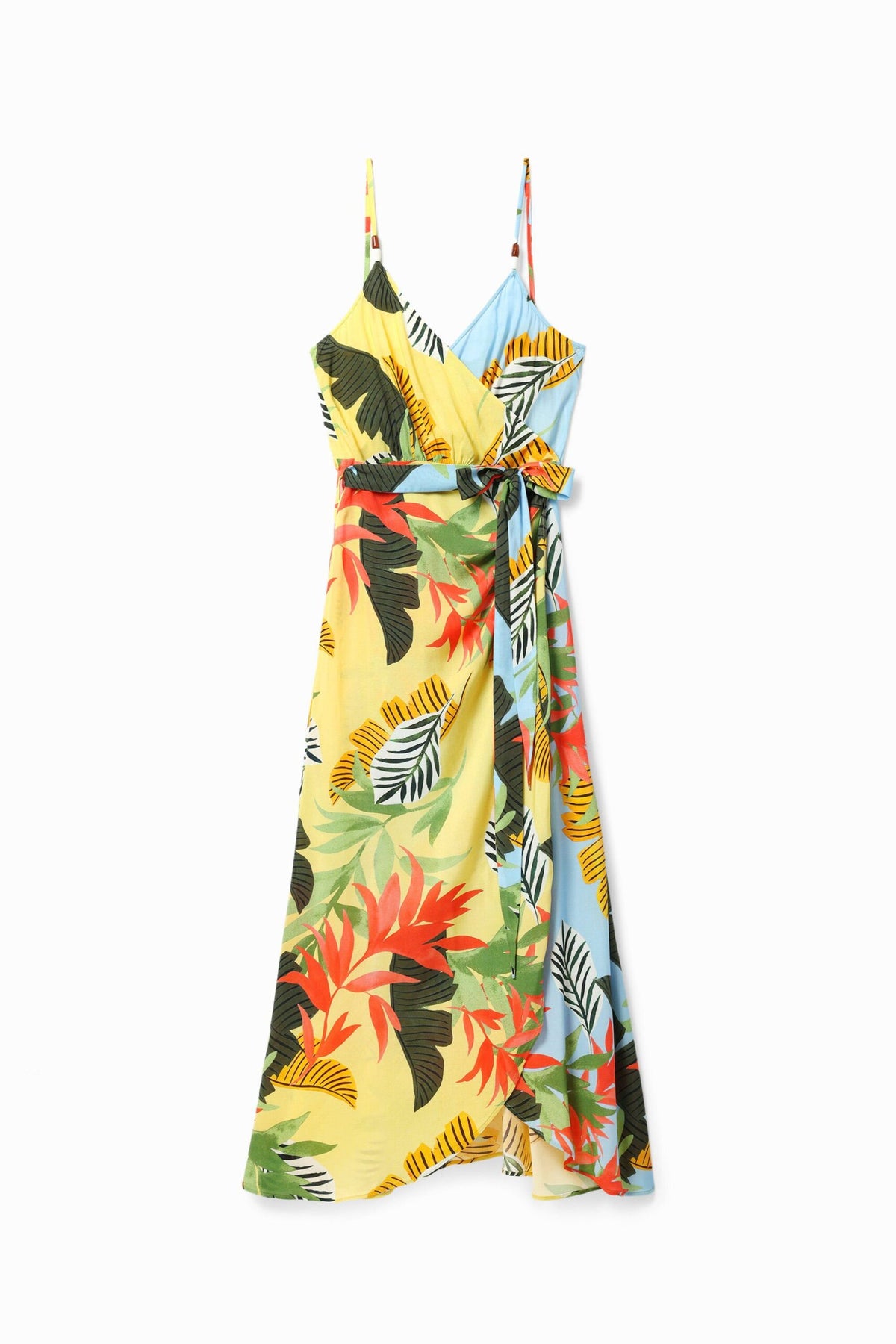 Desigual Tropical Wrap Midi Dress