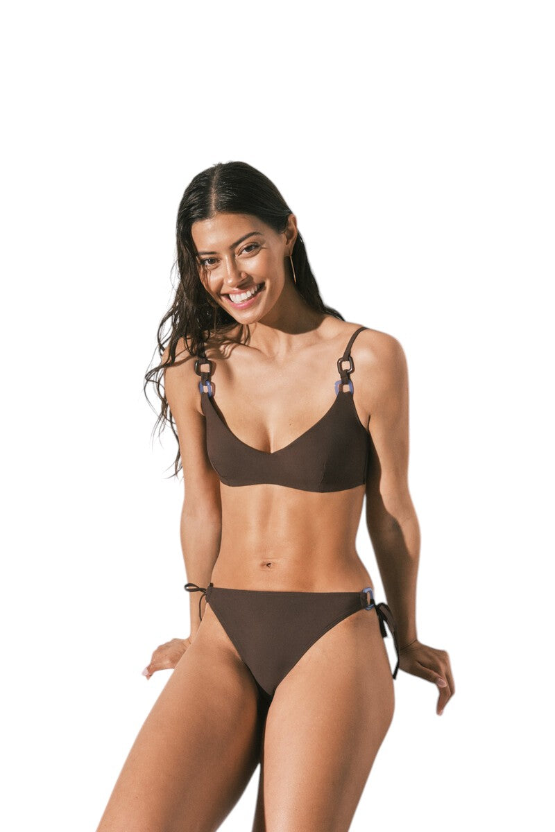 Women Secret Classic brown tie bikini briefs