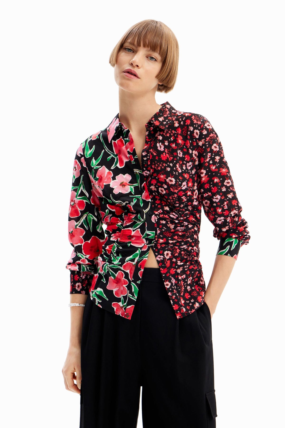 Desigual Floral Gathered Shirt