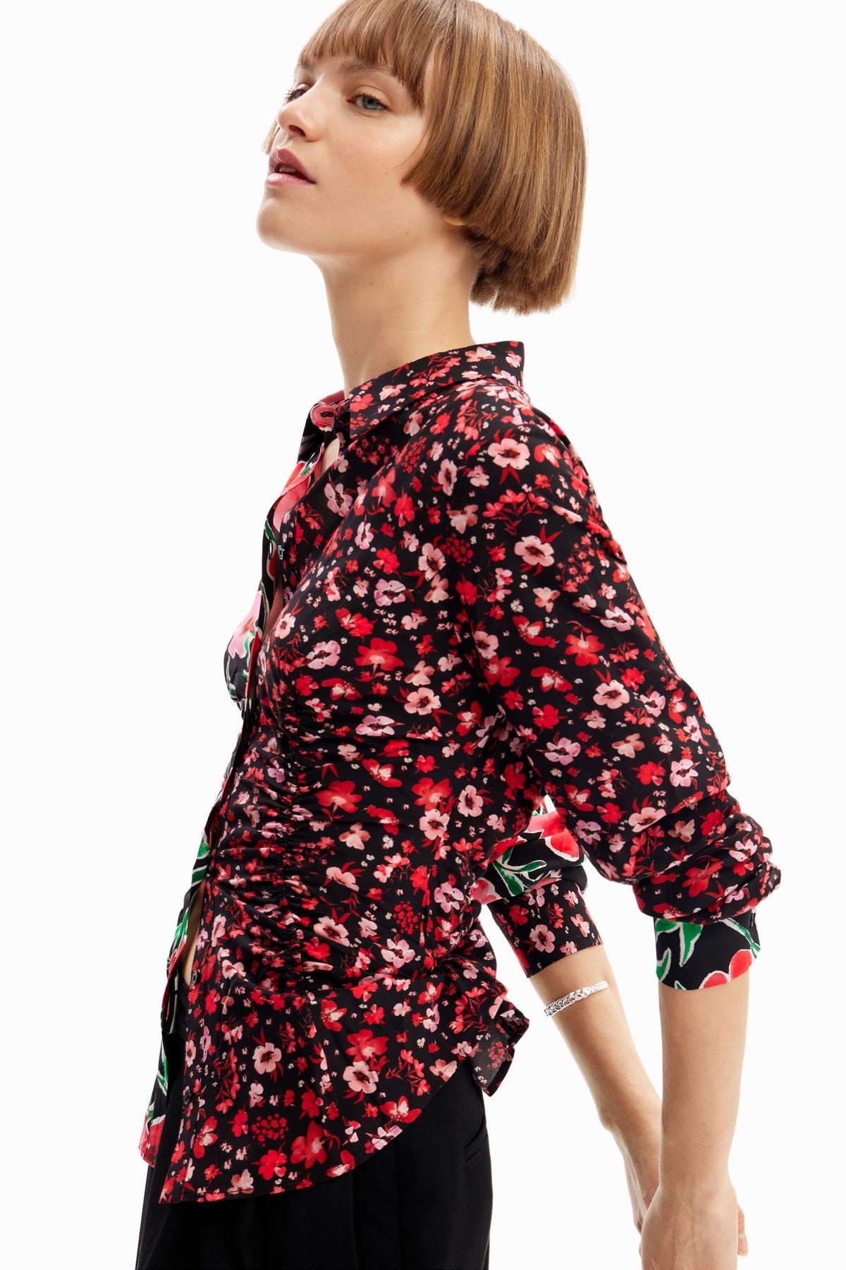 Desigual Floral Gathered Shirt
