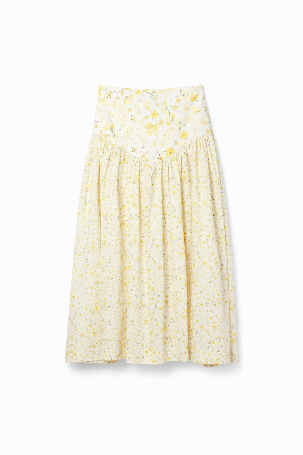 Desigual Floral Ruffle Midi Skirt