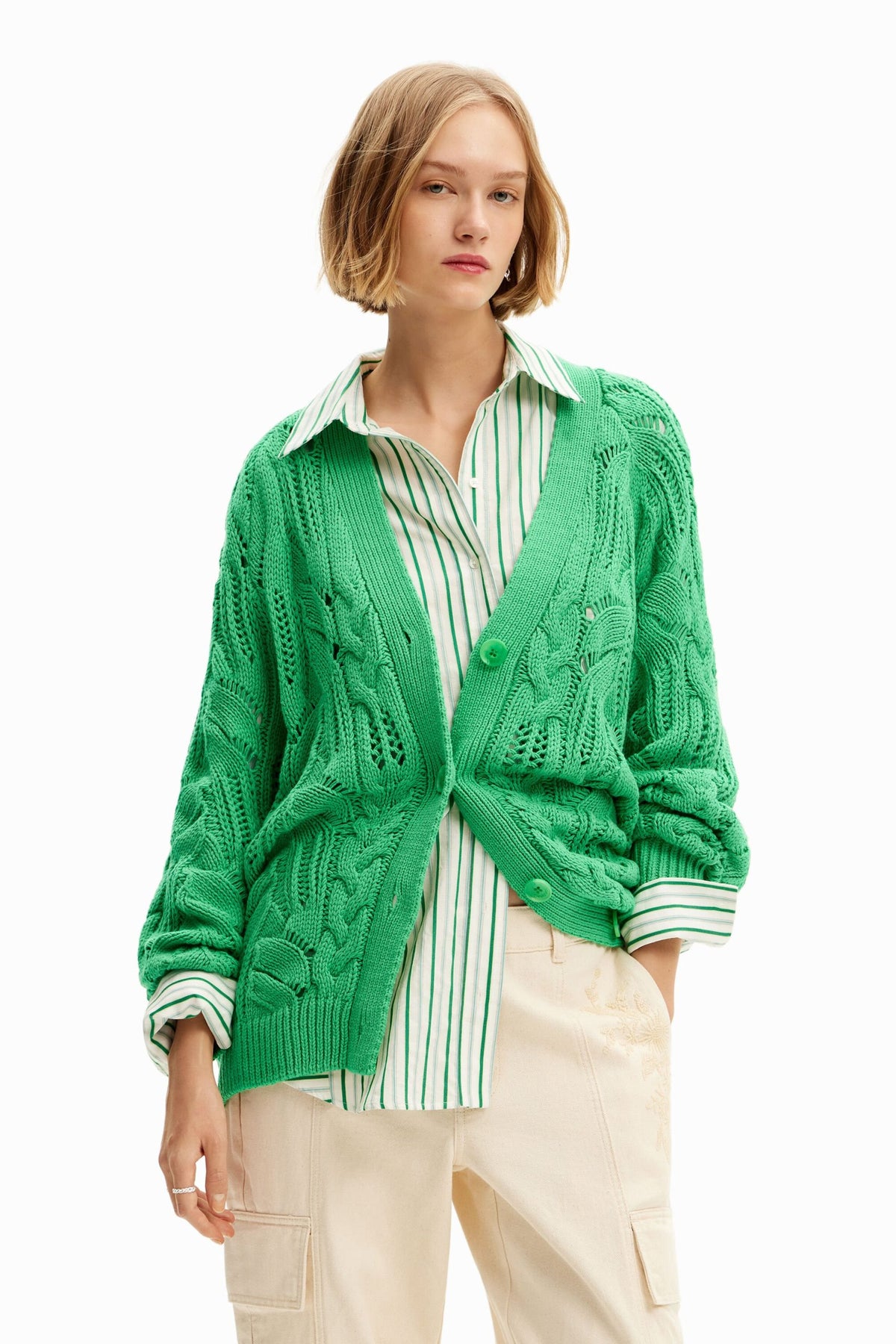 Desigual Oversize Openwork Cardigan