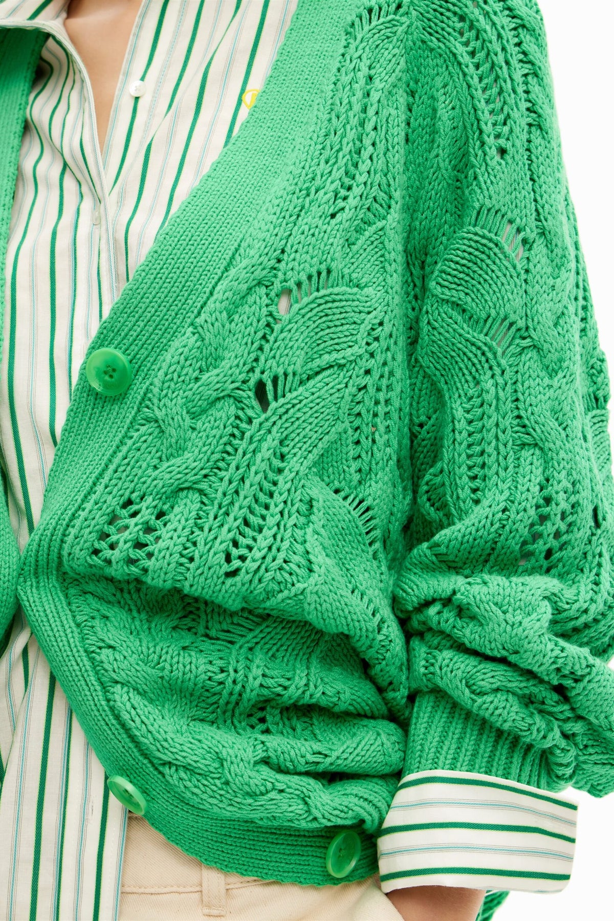 Desigual Oversize Openwork Cardigan