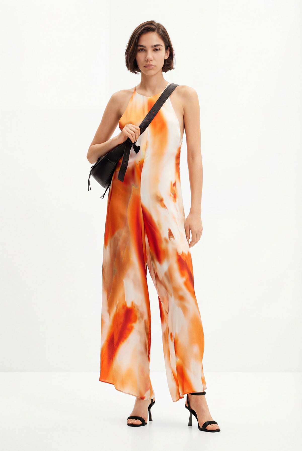 Desigual Abstract Print Halter Jumpsuit