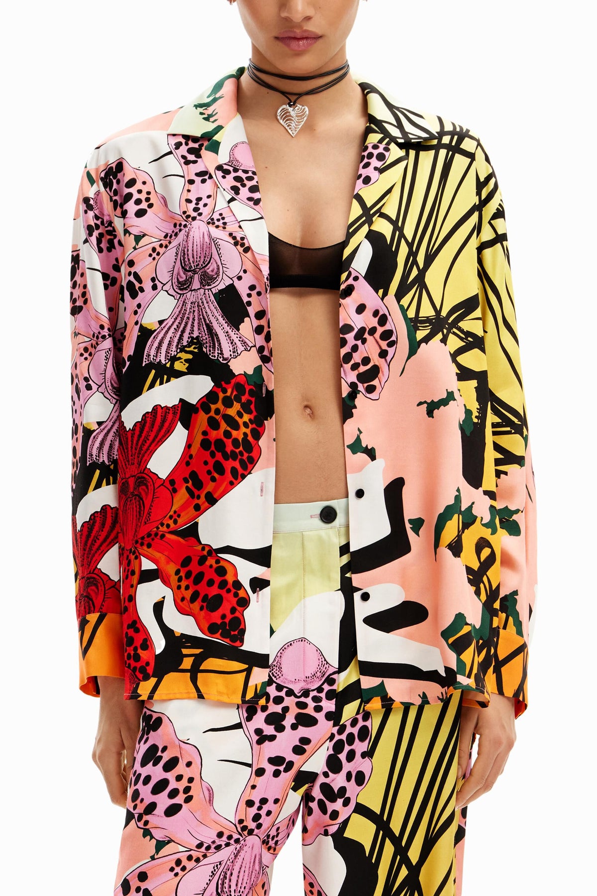 Desigual Silk Orchid Print Trousers