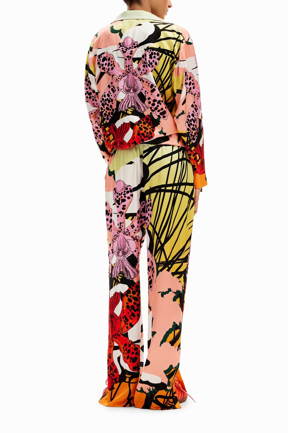 Desigual Silk Orchid Print Trousers