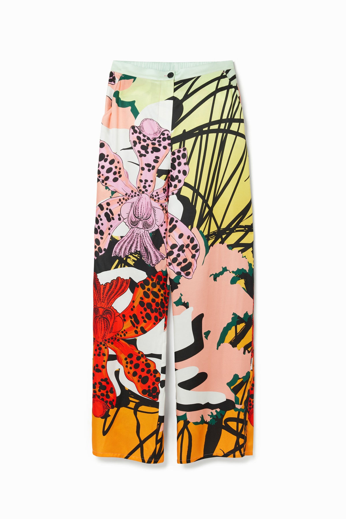 Desigual Silk Orchid Print Trousers