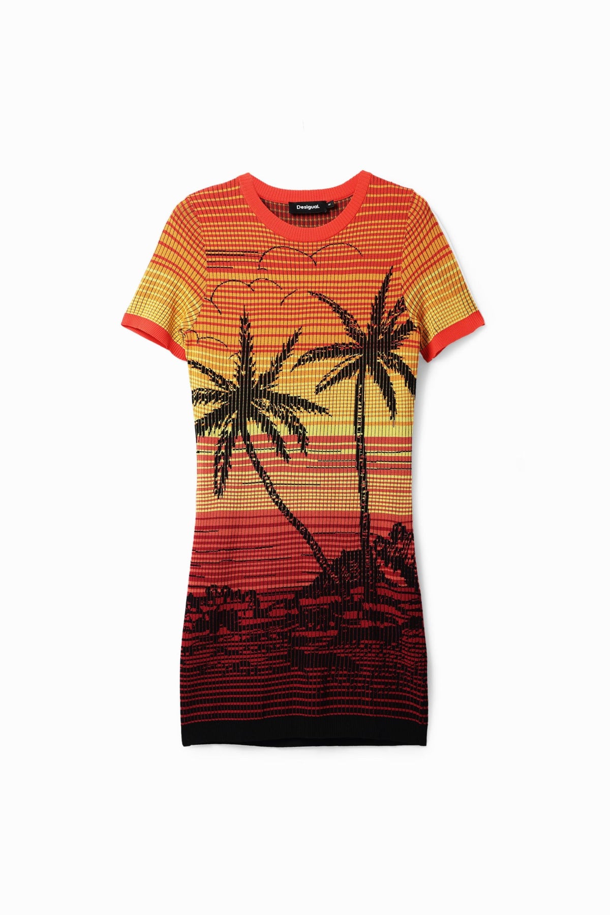 Desigual Short Knit Palm Tree Dress