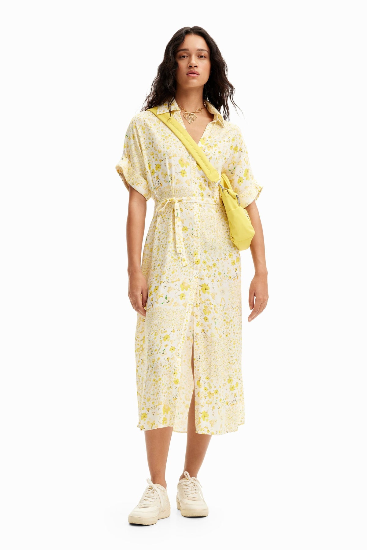 Desigual Floral Midi Shirt Dress