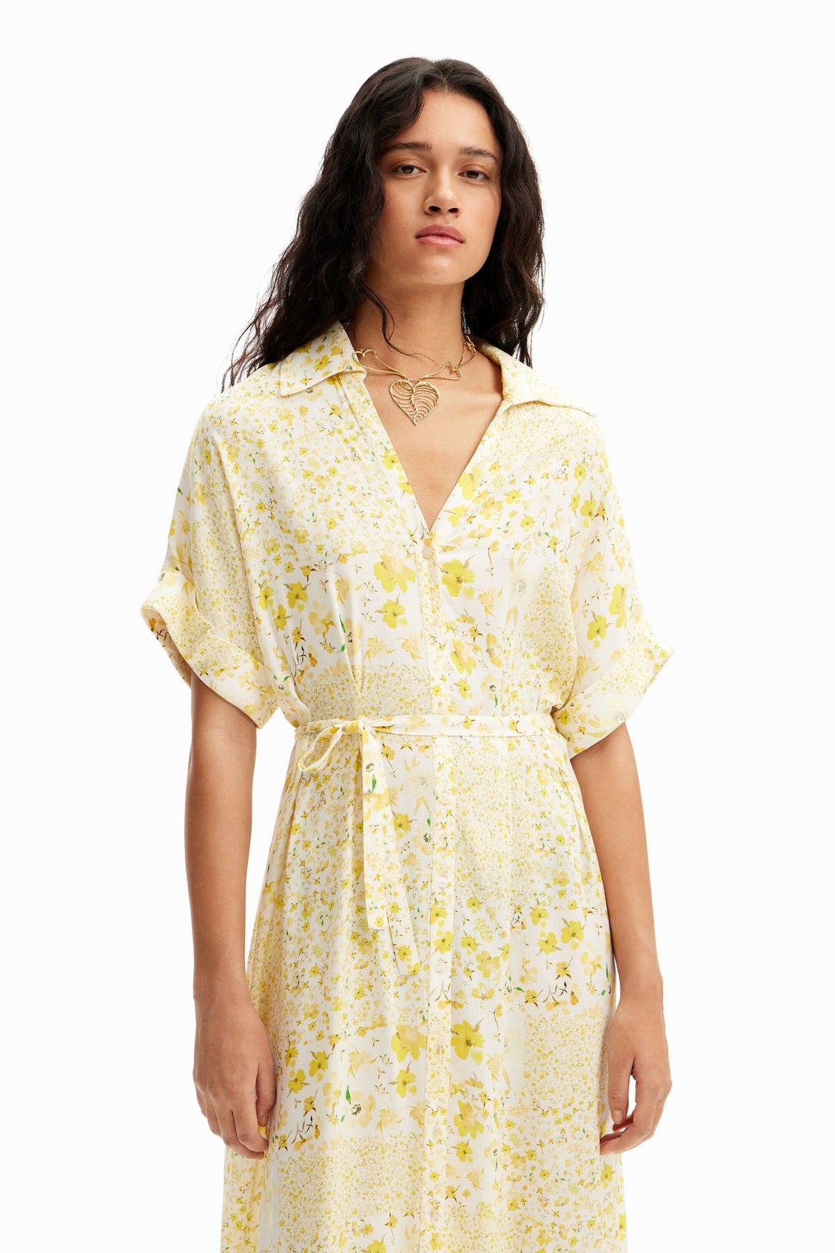 Desigual Floral Midi Shirt Dress