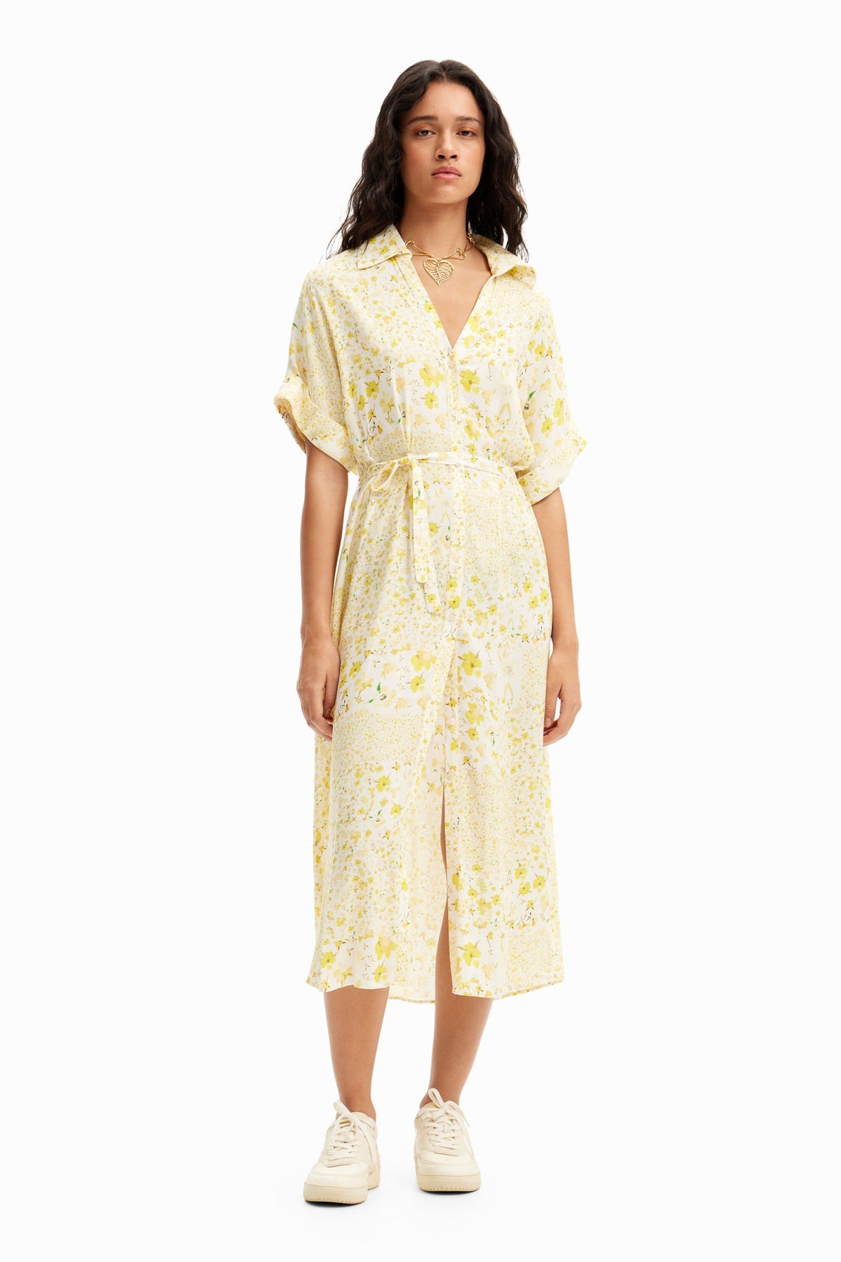 Desigual Floral Midi Shirt Dress