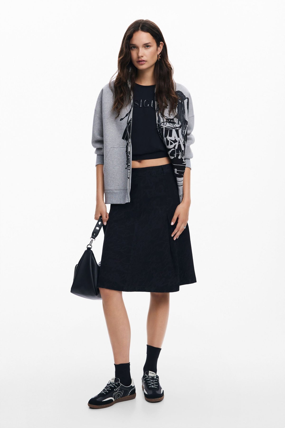 Desigual Printed Zipper Sweatshirt M. Christian Lacroix