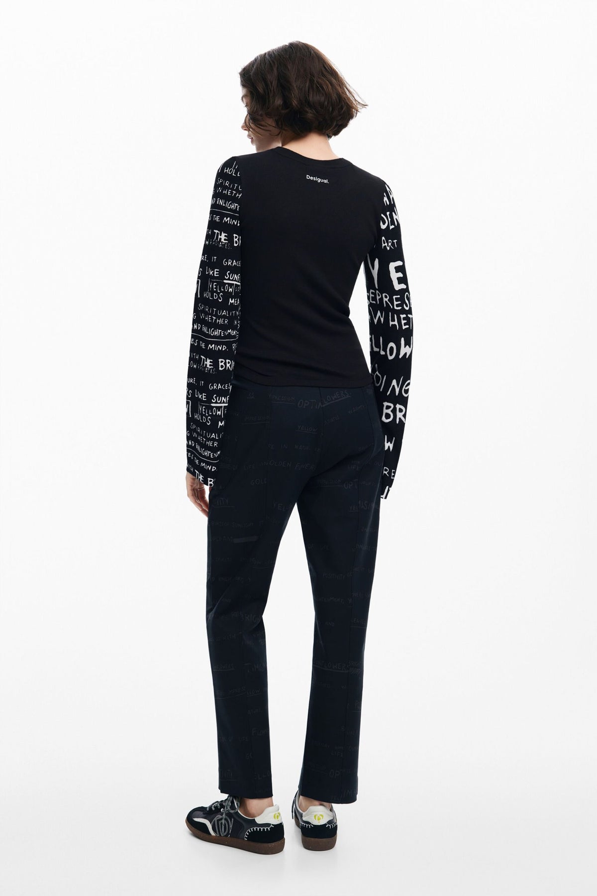 Desigual T-Shirt With Printed Sleeves