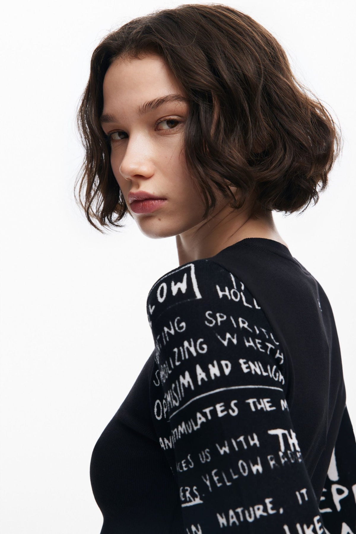 Desigual T-Shirt With Printed Sleeves