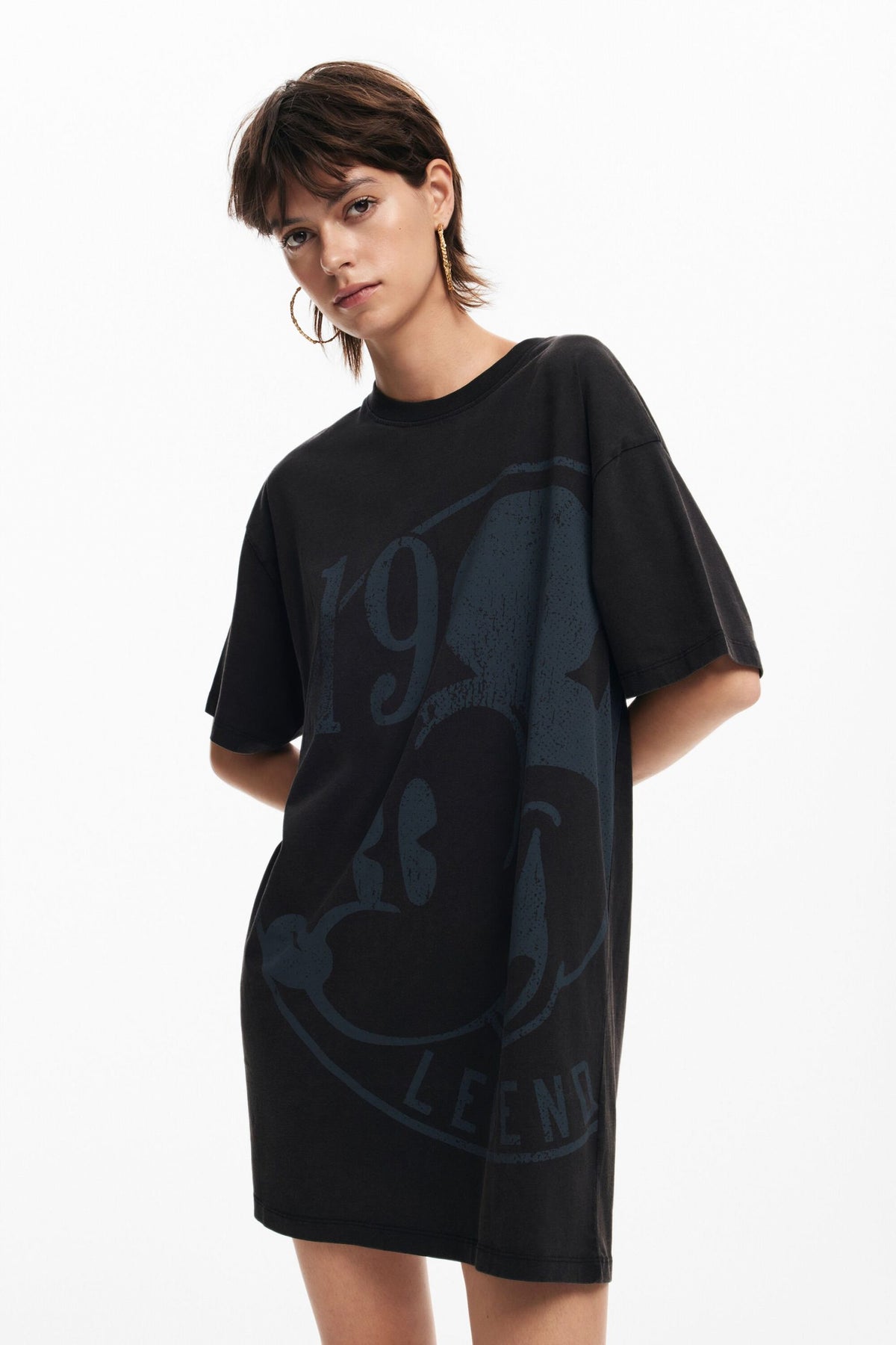 Desigual Short Dress With Short Sleeves Mickey