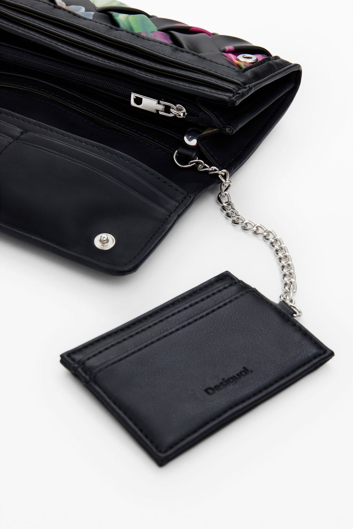 Desigual Large braided floral wallet