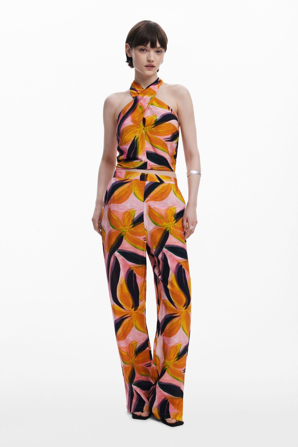 Desigual Crossed flowers T-shirt