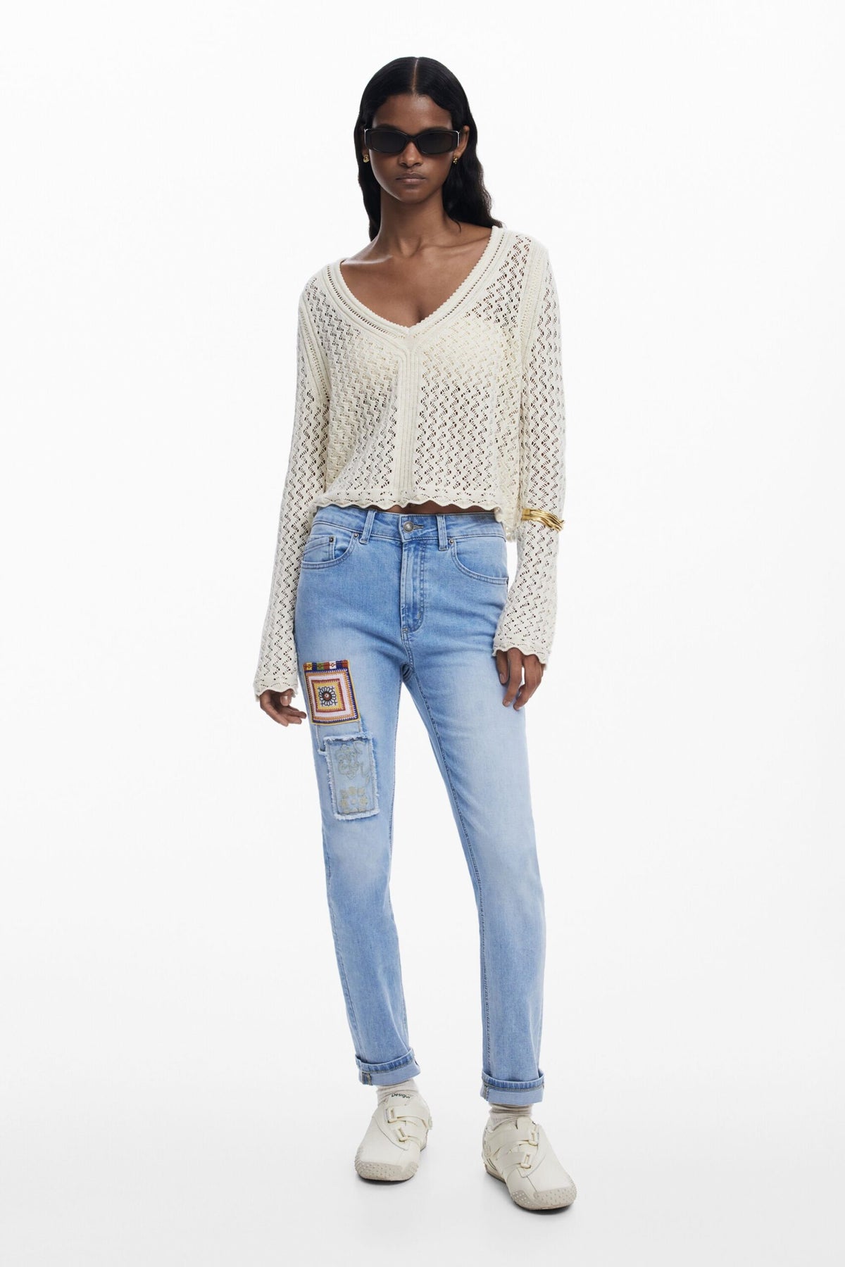 Desigual Slim jeans with patches