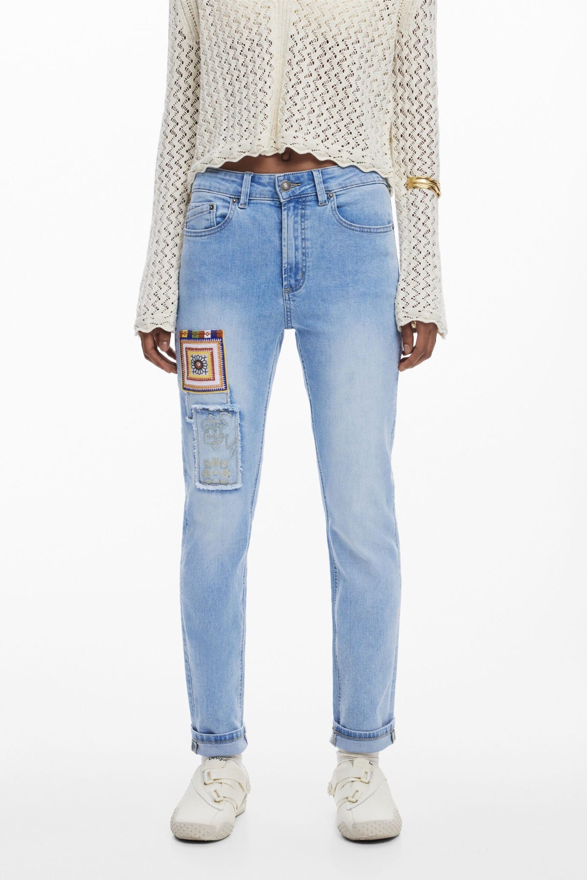 Desigual Slim jeans with patches