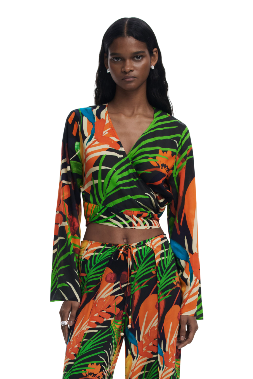 Desigual Tropical wrap top