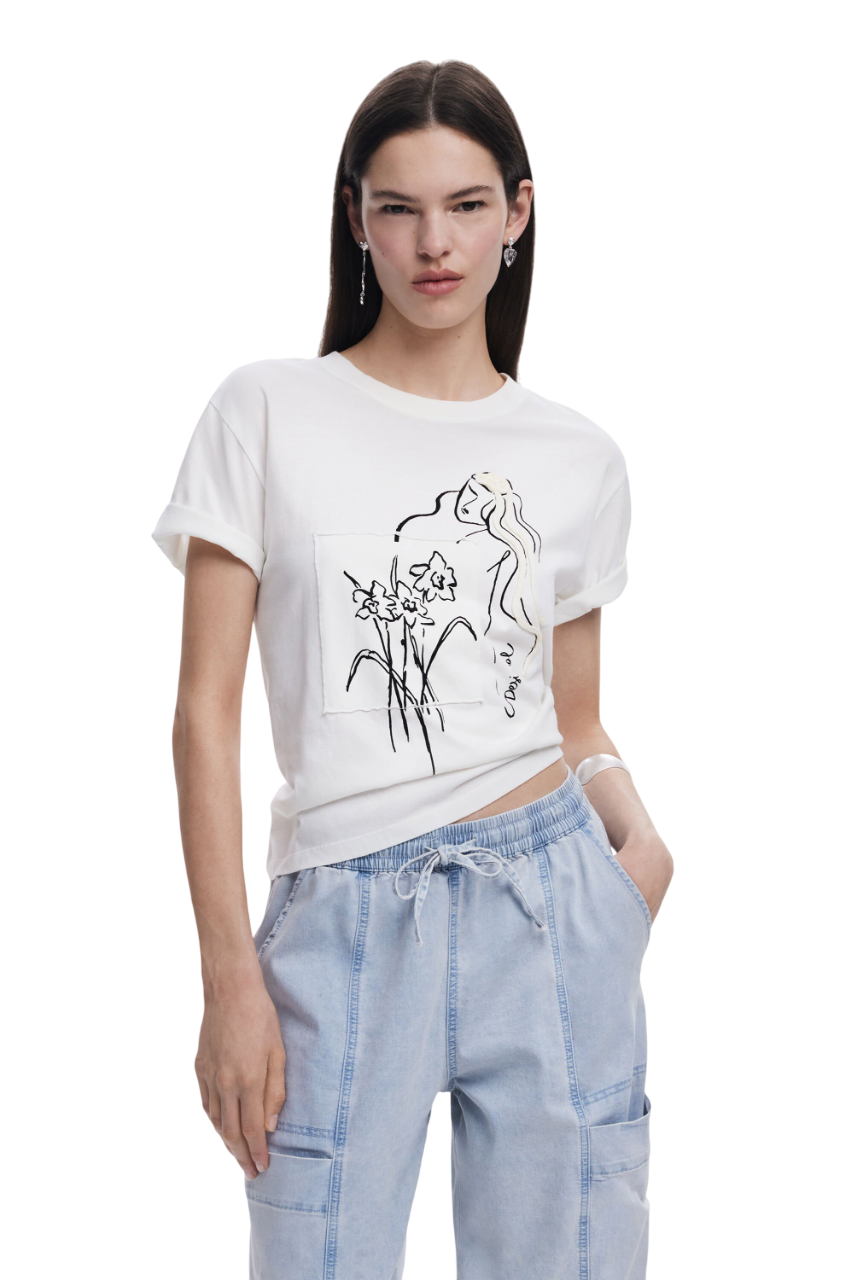 Desigual Floral T-shirt feminine silhouette