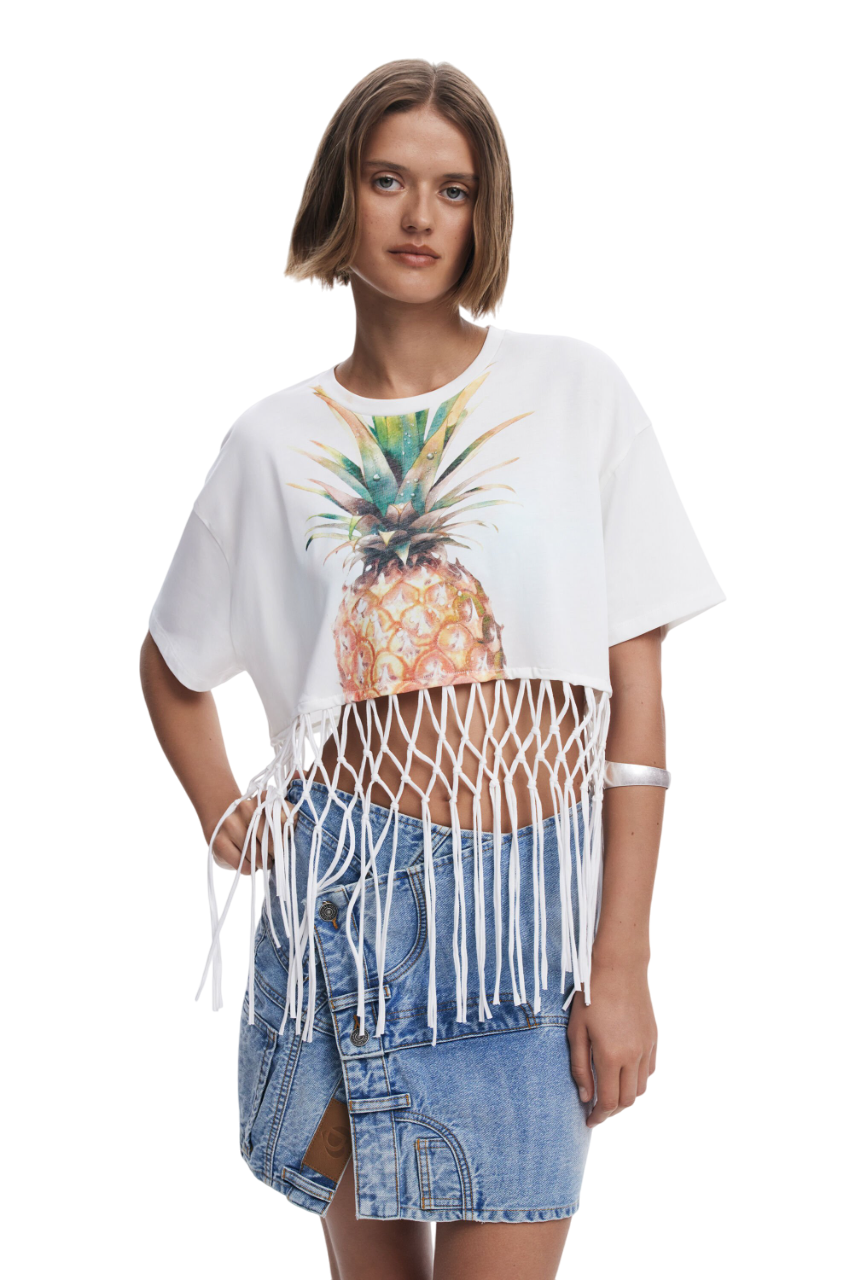 Desigual Pineapple cropped T-shirt