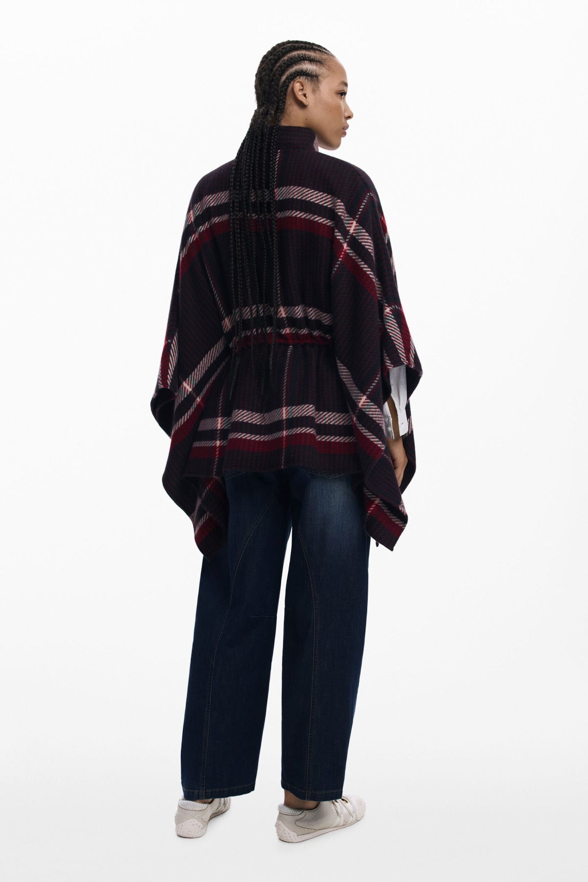 Desigual Tartan poncho