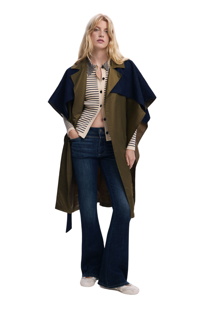 Desigual Bimaterial trench-style poncho