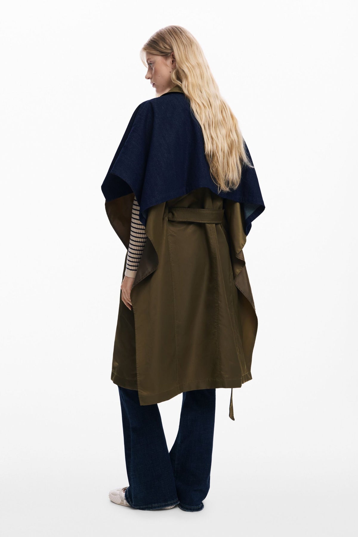 Desigual Bimaterial trench-style poncho