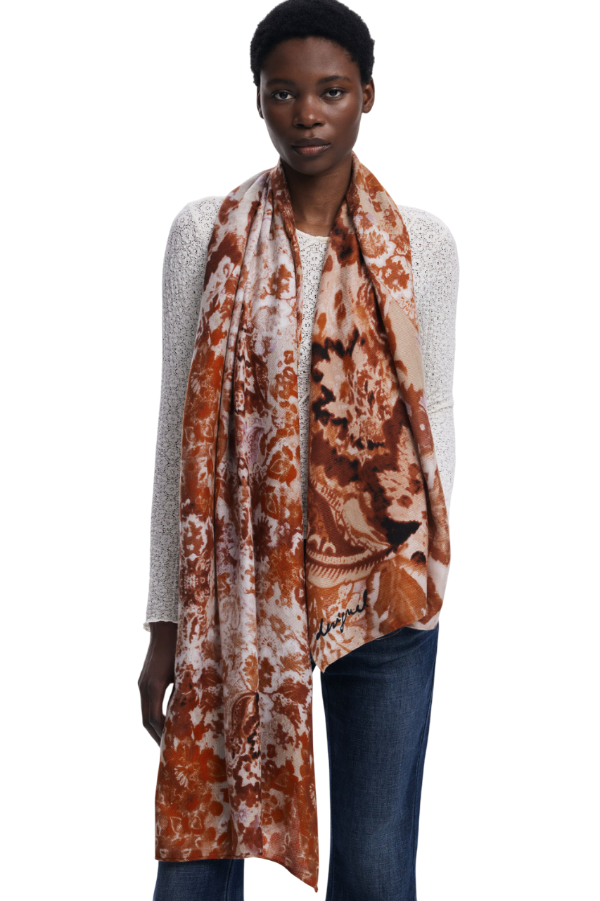 Desigual Rectangular paisley scarf