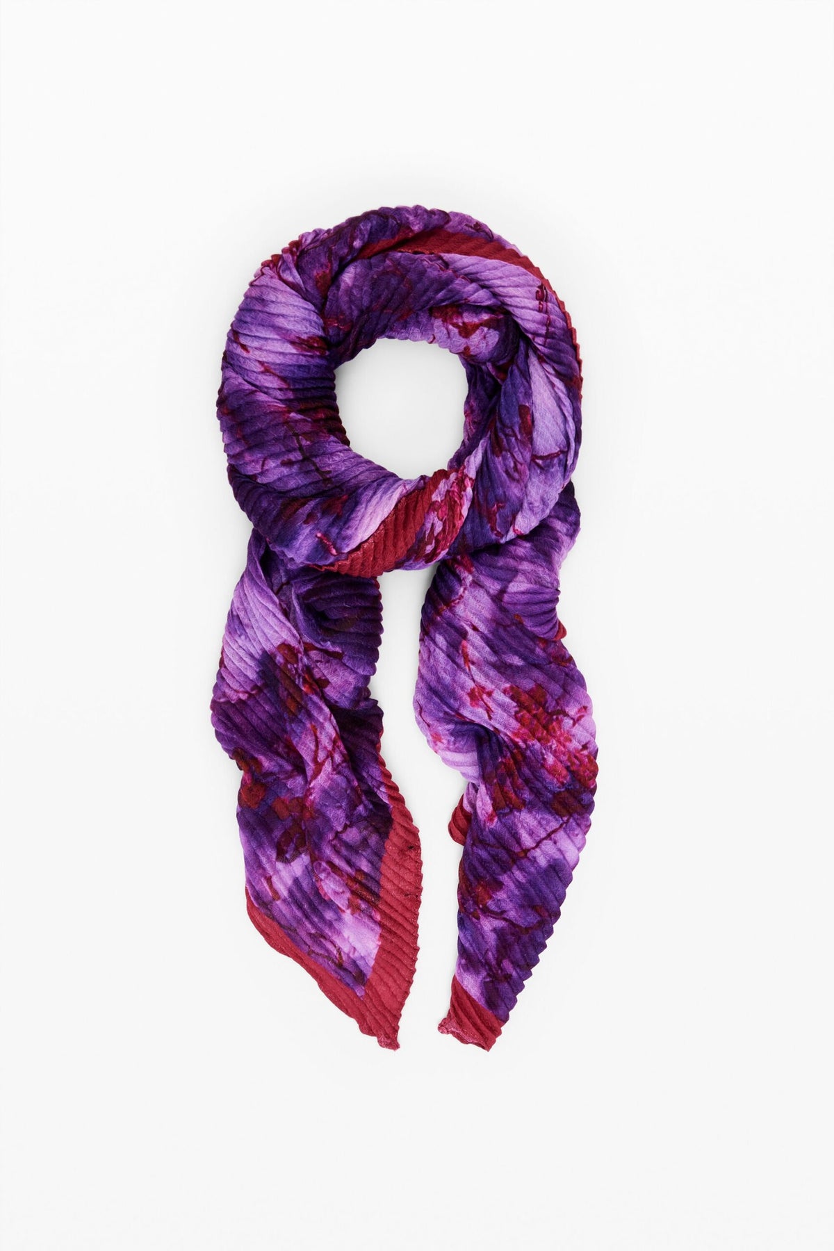 Desigual Crinkled rectangular floral scarf