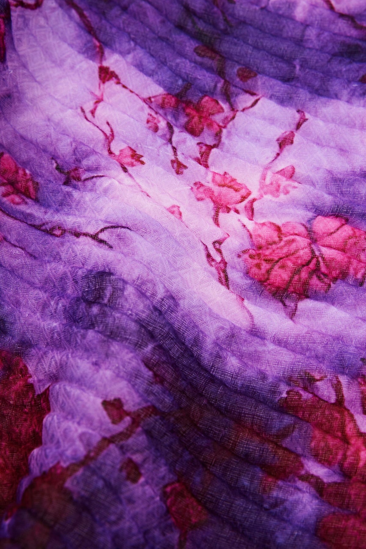 Desigual Crinkled rectangular floral scarf