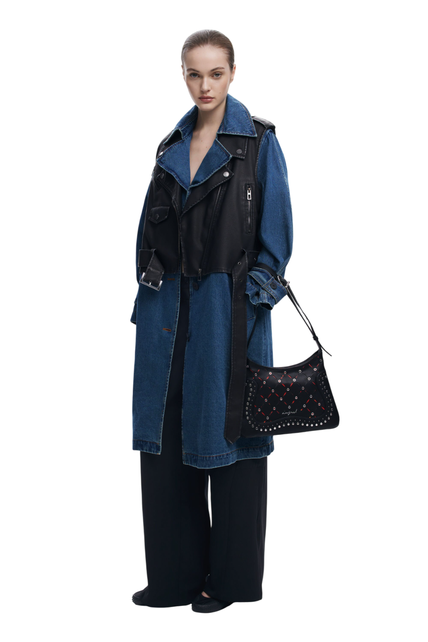 Desigual Small perforated faux leather bag