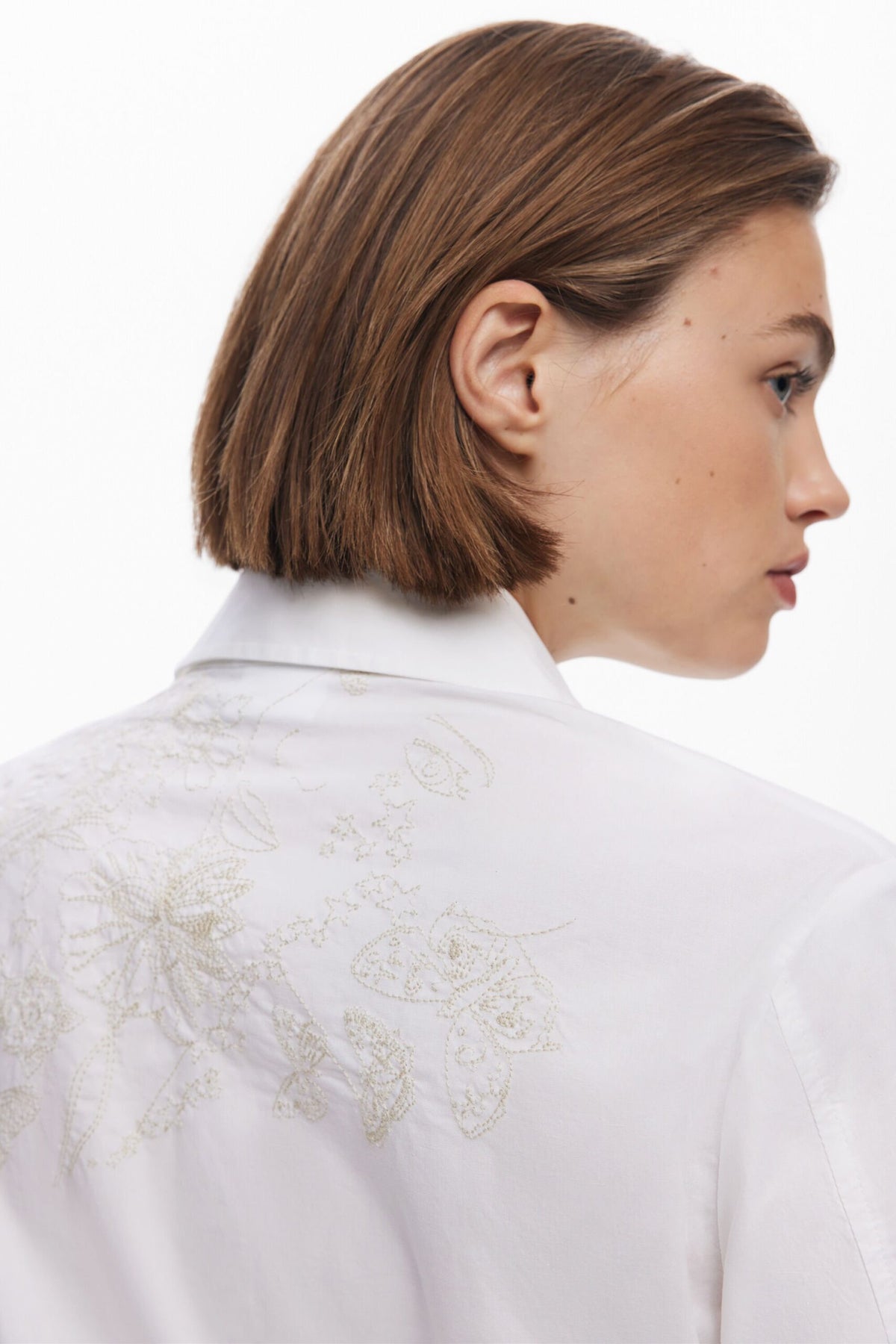 Desigual Plain shirt with embroidery