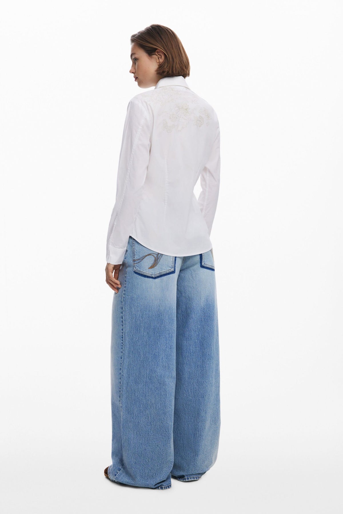 Desigual Plain shirt with embroidery