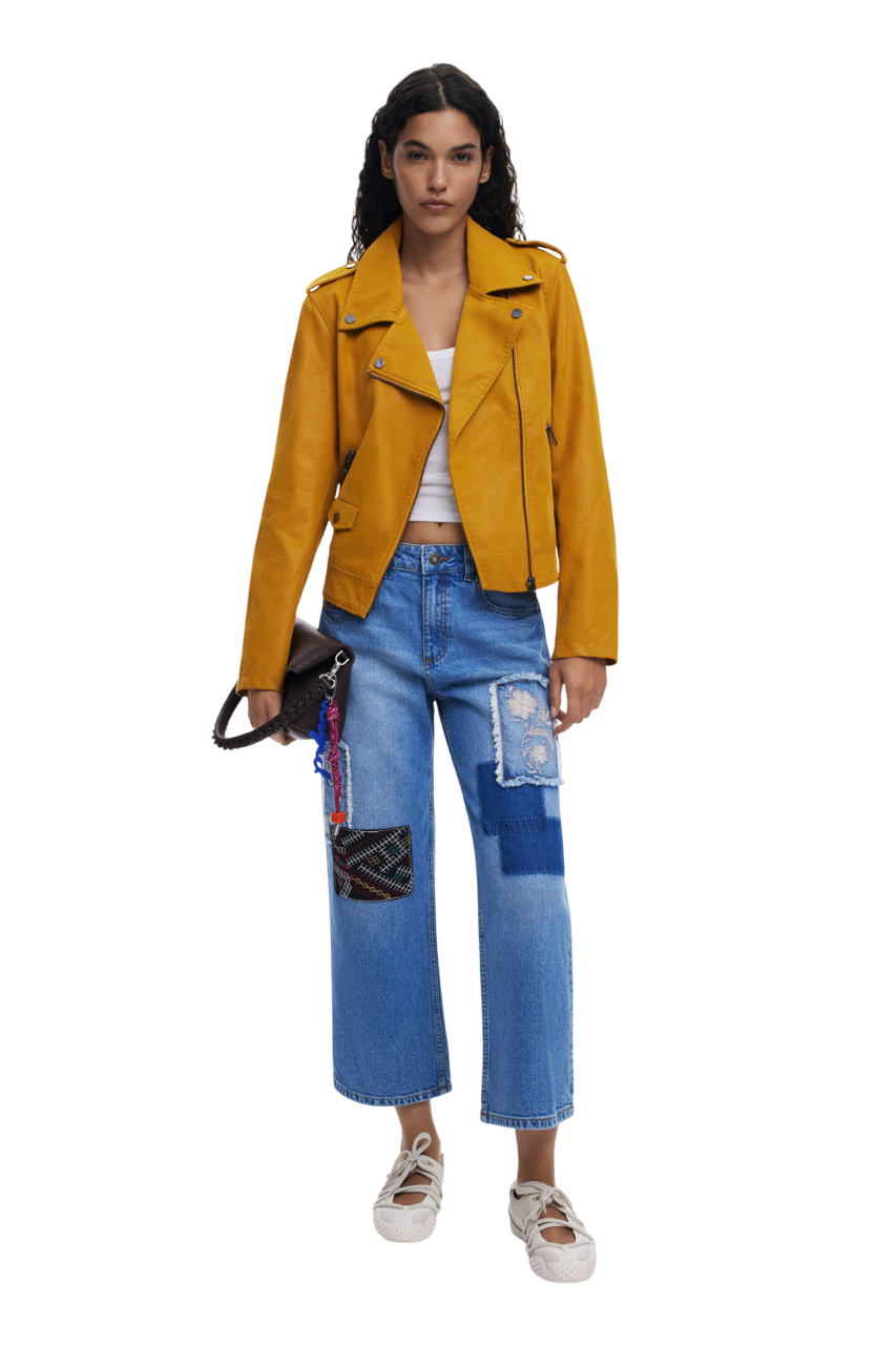 Desigual Cropped jeans with patches